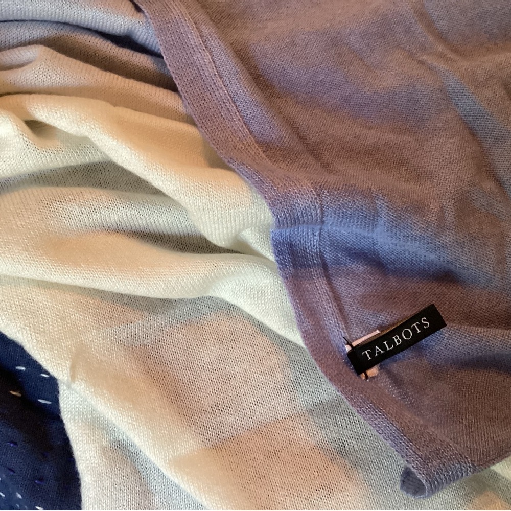 Talbots Blue and Cream Knit Sarong